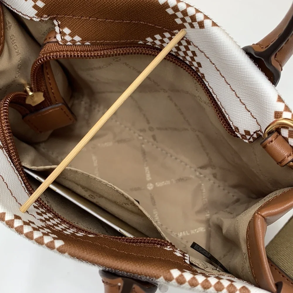 Michael Kors Mirella Extra-Small Logo Crossbody XBODY Shopper Bag Luggage NWT